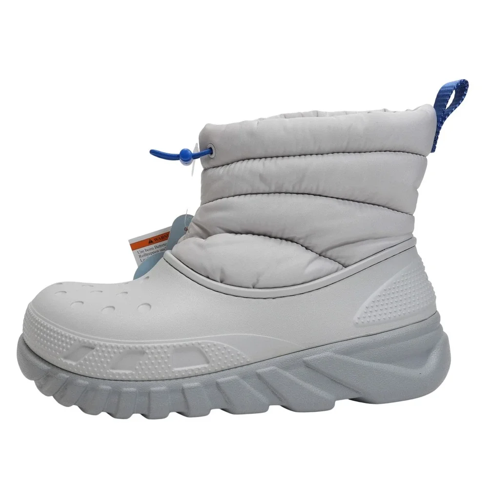 Crocs Duet Max II Boot Women‎ 8 Grey Insulated Faux Fur Puffy Winter Snow 208773